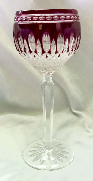 Waterford Crystal Clarendon Ruby Red Wine Hock Glass