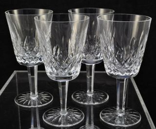 Set Of 4 Waterford Cut Crystal Lismore 6 7/8 Inch Water Goblets