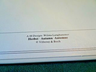 VILBO CARD VILLEROY & BOCH CERAMIC POSTCARD,  AUTUMN,  W.  LANGHAMMER,  A - 48 3