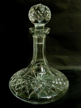 Waterford Crystal " Colleen " Ships Decanter And Stopper 10 Inches High