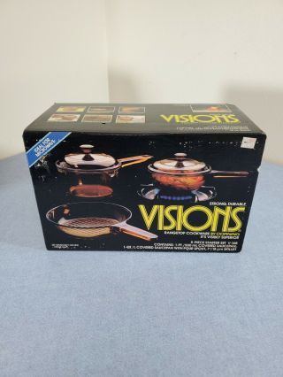 Corning Visions Rangetop Cookware - Amber,  5 Piece Set - V - 168 Nib