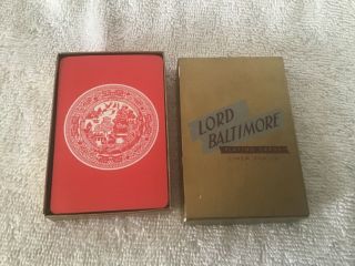 Red Willow Pattern Lord Baltimore Playing Cards