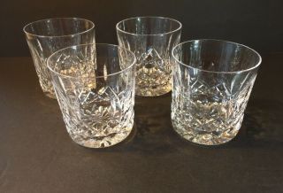 4 Waterford Crystal Lismore 3 3/8 " Old Fashioned Glasses 9 Oz - Pristine