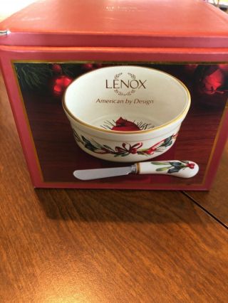 Lenox Winter Greetings Dip Bowl With Spreader