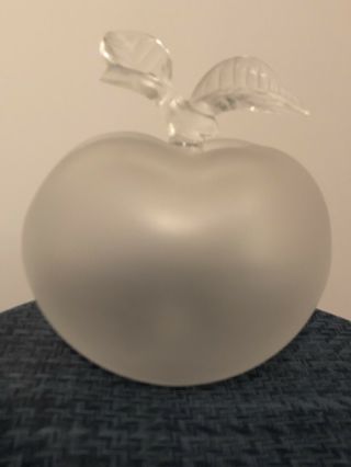 Gorgeous Lalique Frosted Crystal " Grand Pomme " (apple) Large Perfume Bottle