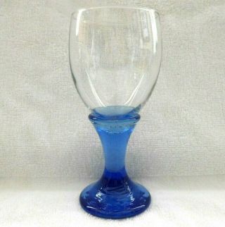 Fire & Light Signed & 1211 Recycled Glass Cobalt Blue 1 Water/wine Goblet 7 "