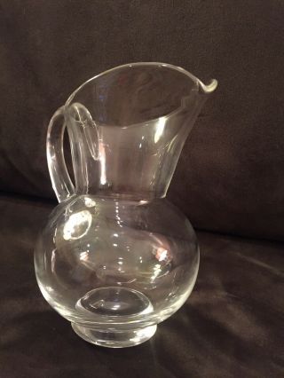 Exquisite Large Steuben Crystal Glass Water Pitcher Great Design & Look 2