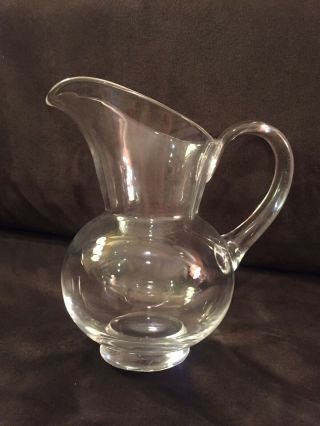 Exquisite Large Steuben Crystal Glass Water Pitcher Great Design & Look 3