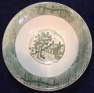Royal China Currier And Ives Green Yolk & Plow 8 1/2” Serving Bowl