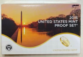 2015 United States Coin Proof Set W/ Box And