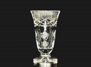 Waterford Cut Crystal Lismore Flared & Footed Vase 8 1/2 " Tall By 5 " Wide.