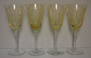 Fostoria TROJAN TOPAZ Water Goblets SET OF FOUR More Item Available 2