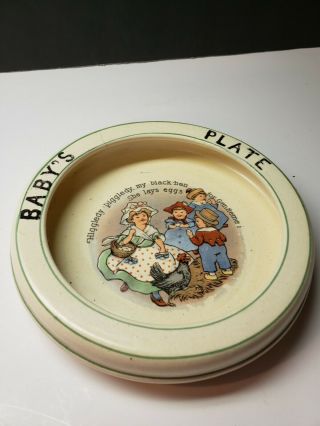 Vintage Roseville Art Pottery Childs Dish Baby Plate