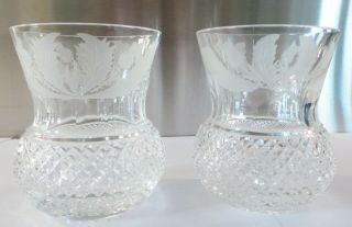 Vintage Edinburgh Crystal " Thistle " Whisky Glasses - 3 1/8 " - C 1955,