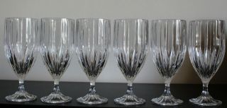 Set Of 6 Mikasa Park Lane Crystal Iced Tea / Beverage / Water Glasses / Goblets