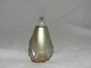 1993 Eicholt Glass Favrene Perfume Iridescent Bottle Unusual Shape Signed