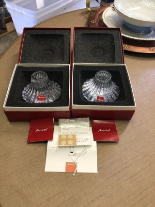 Exquisite Baccarat France Pair,  Massena Crystal Candlestick Candle Holders W/box