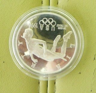 1996 - P Olympic High Jump Commemorative Proof Silver Dollar.