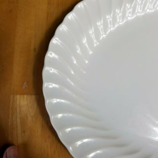Sheffield Bone White Swirl Earthenware Oval Serving Platter 13 Inch 2