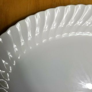 Sheffield Bone White Swirl Earthenware Oval Serving Platter 13 Inch 3