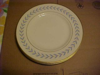 2 Syracuse China Old Ivory Sherwood Blue Laurel 10 1/4 " Dinner Plates