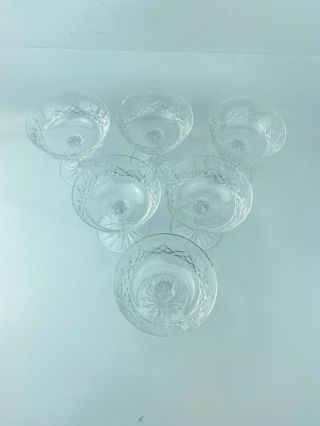 Set Of 6 Brilliant Waterford Crystal Lismore Champagne Sherbet Glasses
