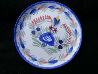 Vintage Hb Quimper France Pottery Plate 1950 