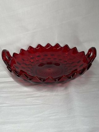 Ruby Red American Fostoria Double Handle Bowl