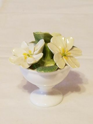 Vtg Crown Staffordshire Fine Bone China England Pedestal Floral Flower Cluster
