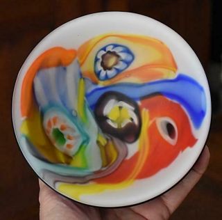 Gorgeous Arte Murano Hand Crafted Colorful Millefiori Venetian Art Glass Bowl
