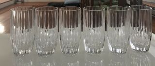 Set Of 6 Mikasa " Park Lane " Crystal Highball Glasses