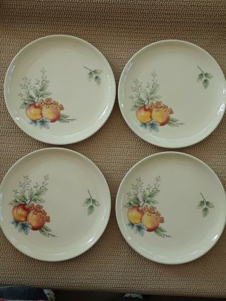 Carefree True China By Syracuse Wayside 4 Luncheon Plates 8 "
