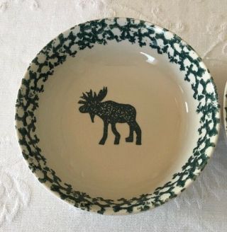 Tienshan Folk Craft Moose Country Bowls (2) Soup Cereal 6 1/2 