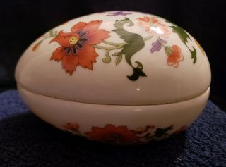 Vintage Limoges France Large Egg Trinket Box Hand Painted Oriental,  Rare