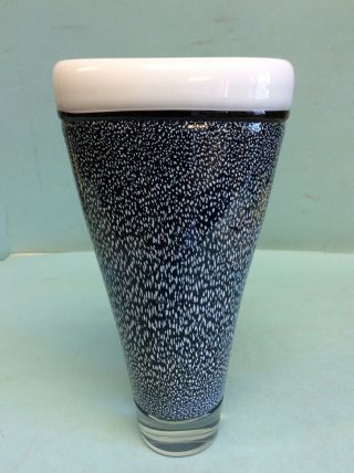Magdanz Studio Art Glass Vase Unsigned 8 1/2” Tall 4 1/2” Wide