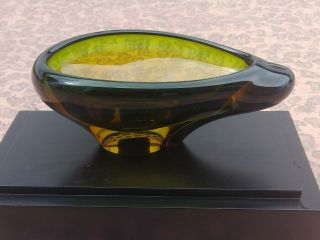 Large Mid - Century Modern Sommerso Murano Art Glass Vessel Bowl Bin Obo Fs