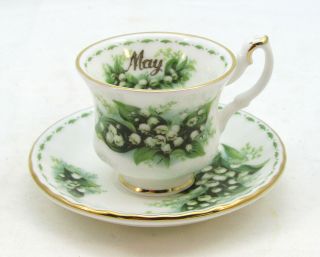 Royal Albert Flower Of The Month " May " English Fine China Mini Teacup Saucer