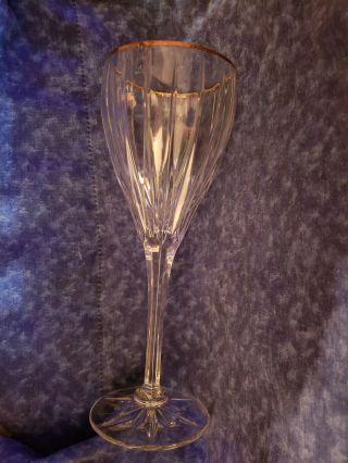 4 Mikasa Golden Tiara Crystal Wine Goblets With Gold Rim Set Of 4