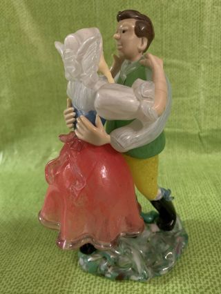 Zelezny Czech Art Glass Man And Woman Dancing Figurine Sculpture 7” Tall