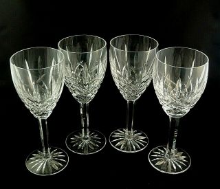 Araglin By Waterford Crystal Water Goblets Glasses 7 7/8 " Tall 16 Oz Set Of 4
