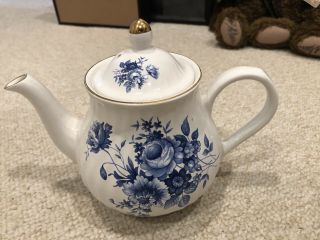 Staffordshire Blue White Tea Pot Arthur Wood & Son England