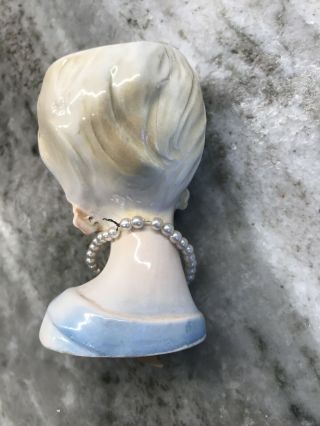 Vintage Lady Head Vase,  3.  5” Made In Japan 2