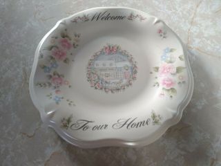 Pfaltzgraff Tea Rose Welcome To Our Home 12 Inch Holiday Serving Platter