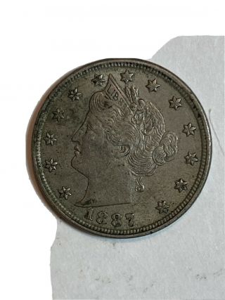 1887 Liberty “v” Nickel 5 Cents Coin
