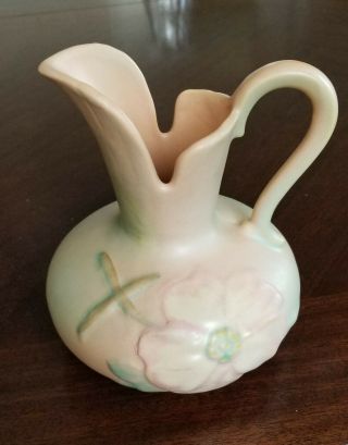 Vintage Weller Pottery Dogwood Multi Color Pitcher Vase - 6 1/2 " Tall