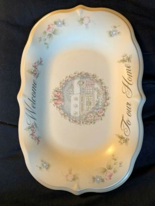 Pfaltzgraff Tea Rose Welcome To Our Home General Store Platter