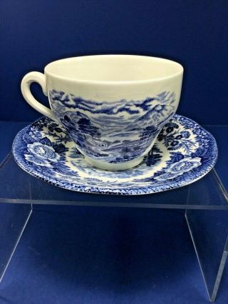 Vintage,  Royal Warwick Lochs of Scotland Blue & White Loch Duich Cup and Saucer 3