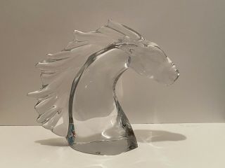 Jean Daum Lead Crystal Horse Head Sculpture Figure Tete D Cheval