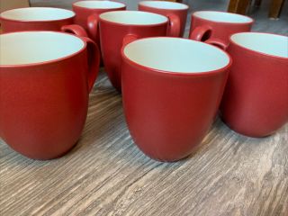 Set Of 8 Noritake Stoneware Raspberry Coffee Mugs/cups 8045 Colorwave