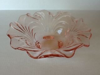 Elegant Glass Cambridge Caprice Pink 10 1/2 " Ruffled Bowl 53